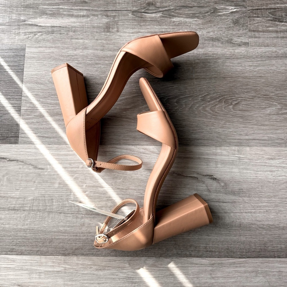 A New Day Women's Size‎ 9.5 Brown Tan Shannon Block Heels 2.5"